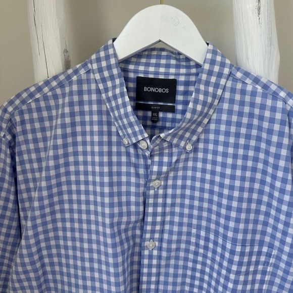 Bonobos Other - Bonobos Men's Light Blue Gingham Long Sleeve Button Down Shirt Size XXL